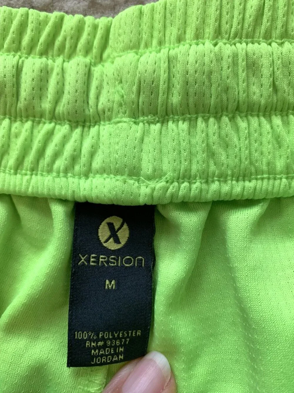 Xersion Active Short Men Neon Yellow Adjustable Waist Size M